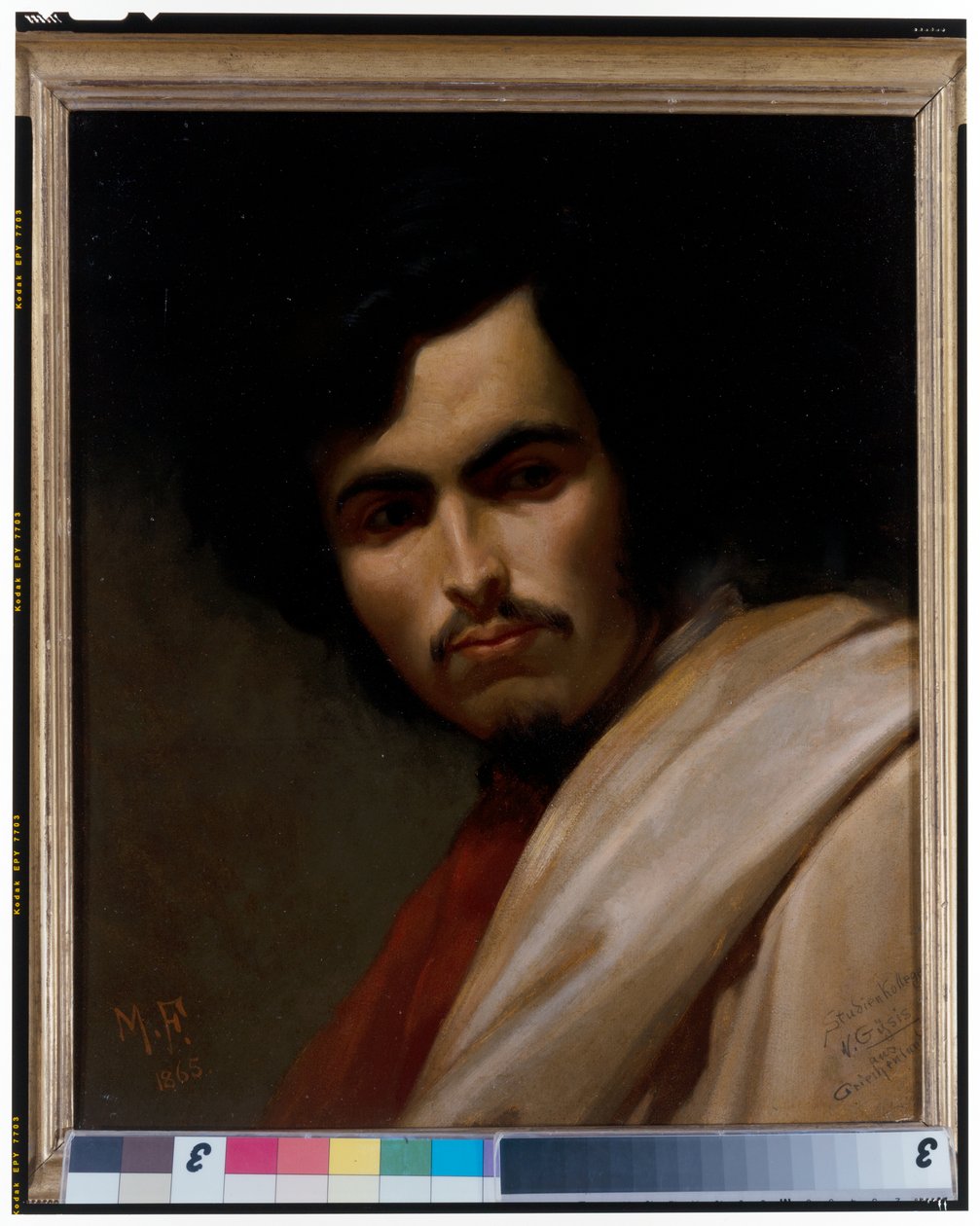 Retrato do pintor Nikolaus Gysis (1842-1901), comprimento do busto de Max Furst