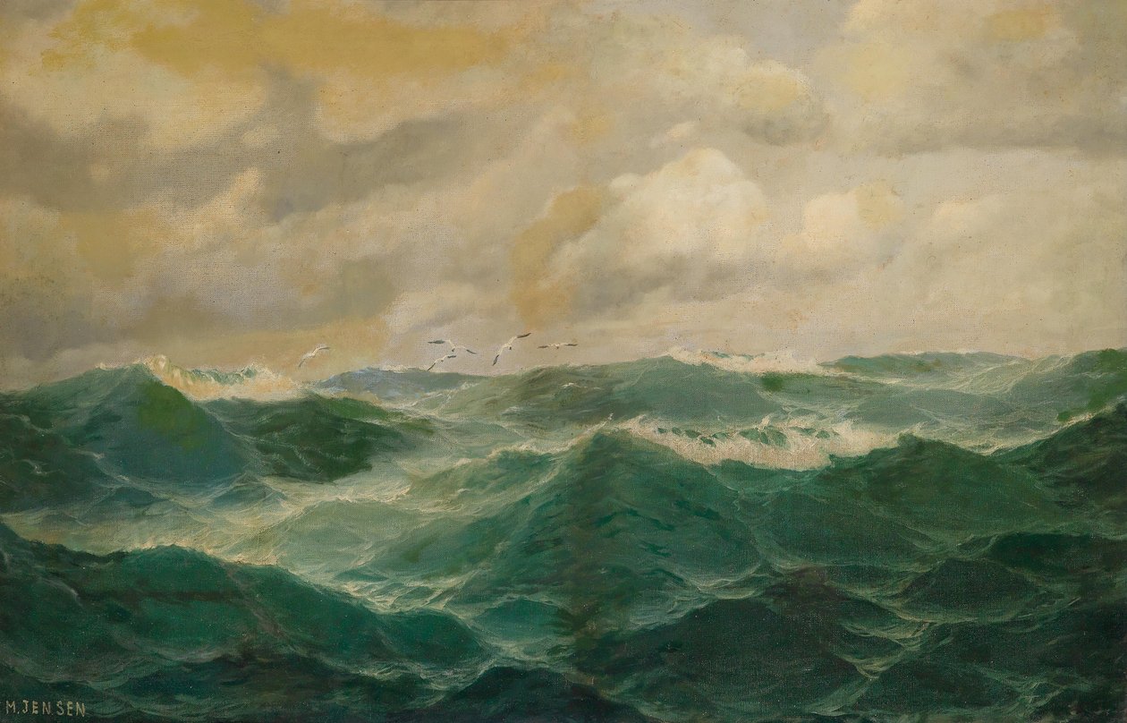 Gaivotas sobre mares agitados de Max Jensen
