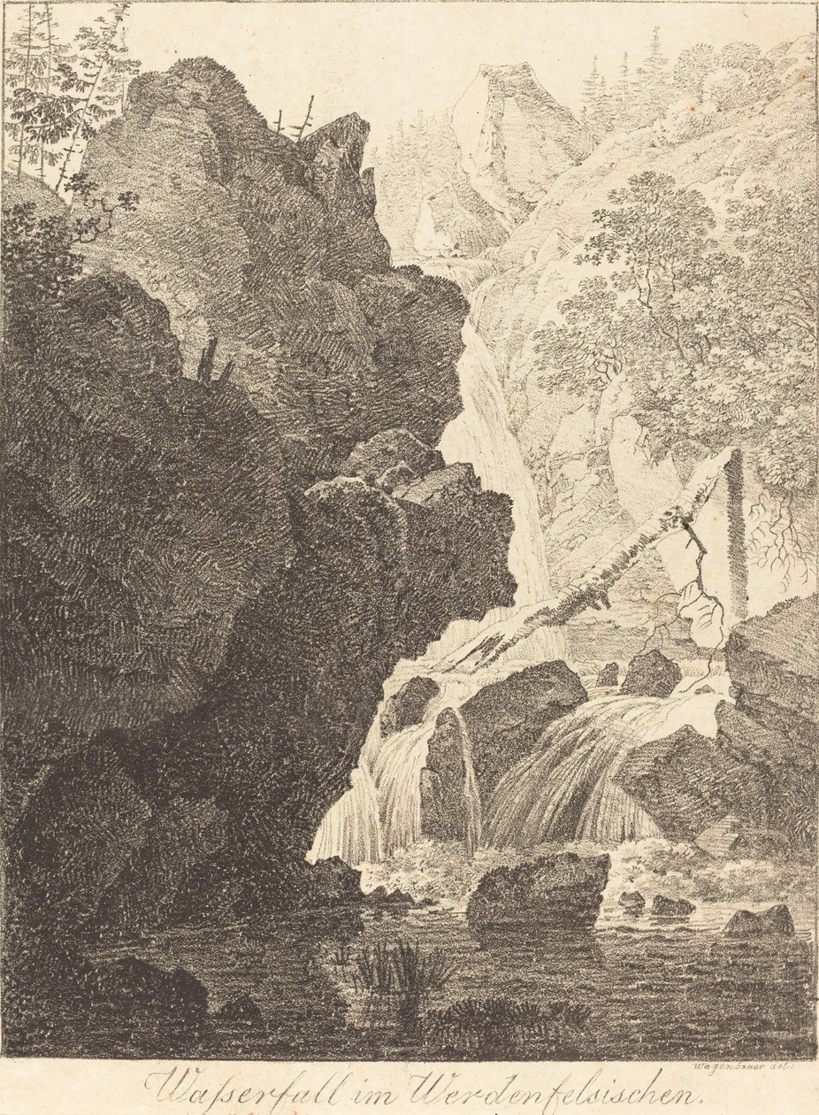 A Cachoeira (cachoeira em Werdenfels) de Max Joseph Wagenbauer
