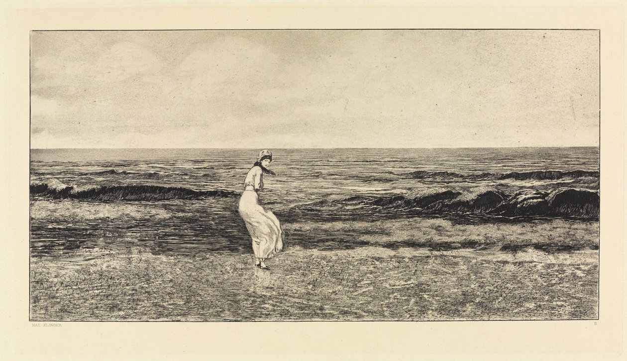 Junto ao mar (Intermezzi, opus IV, folha 2) de Max Klinger