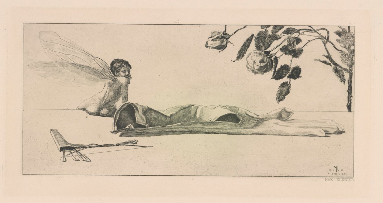 Amor (Cupido), da série Ein Handschuh (A Glove) de Max Klinger
