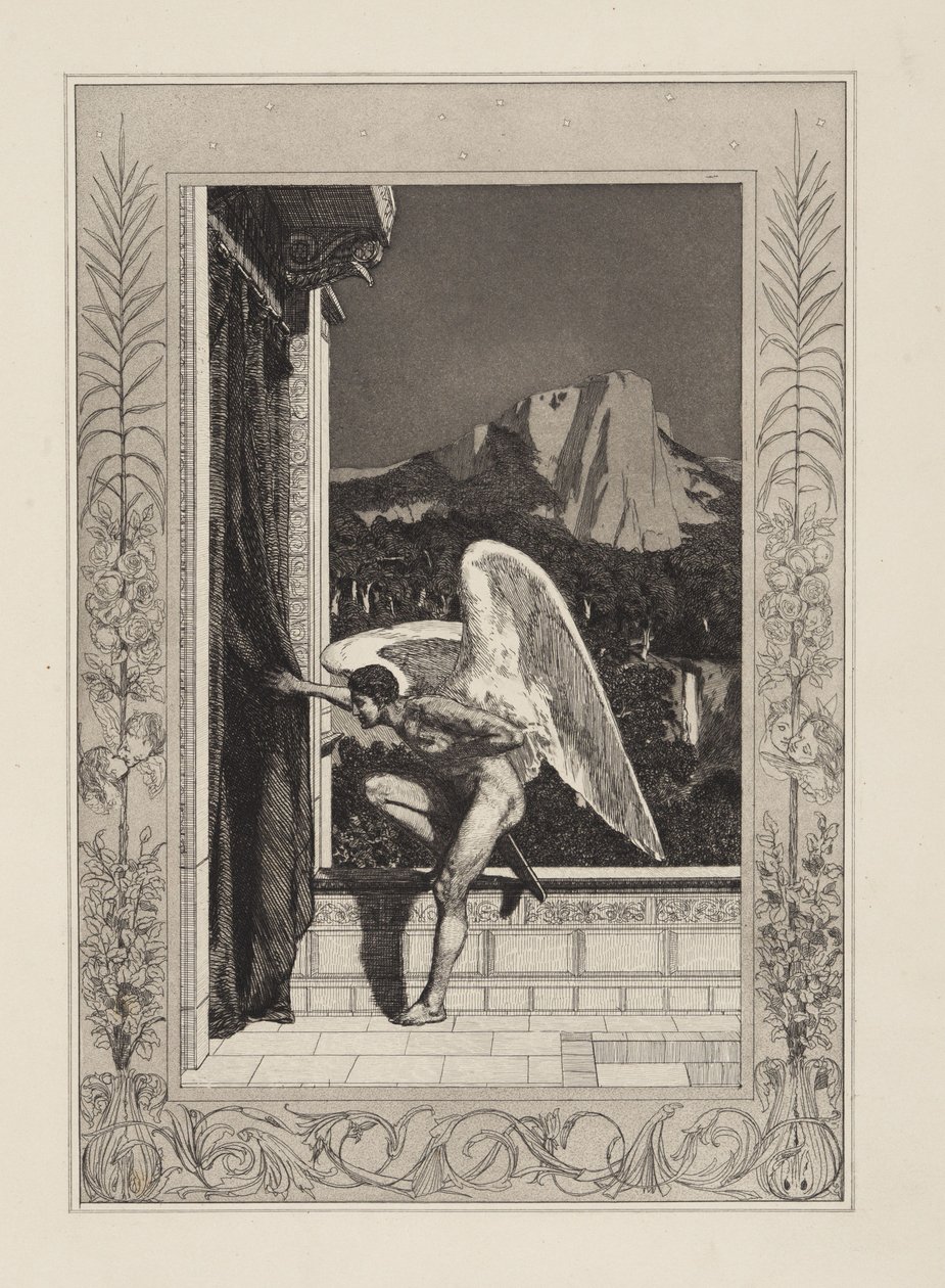 Amor chegando (Amor e Psique, Opus V, prancha 12) de Max Klinger