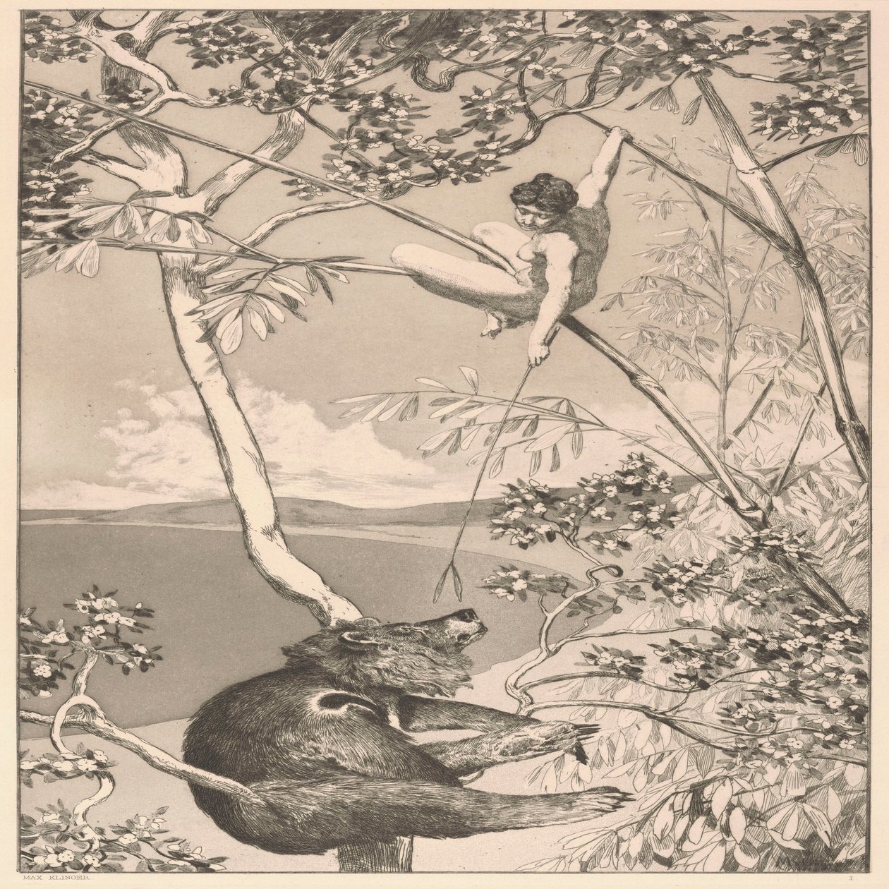 Urso e duende. de Max Klinger