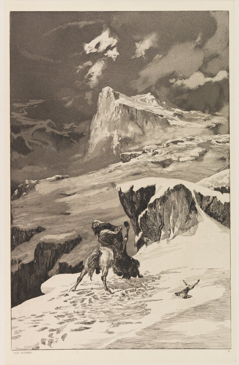 Combater Centauros Combater Centauros Placa V de Intermezzos, Opus IV..., 1881. de Max Klinger