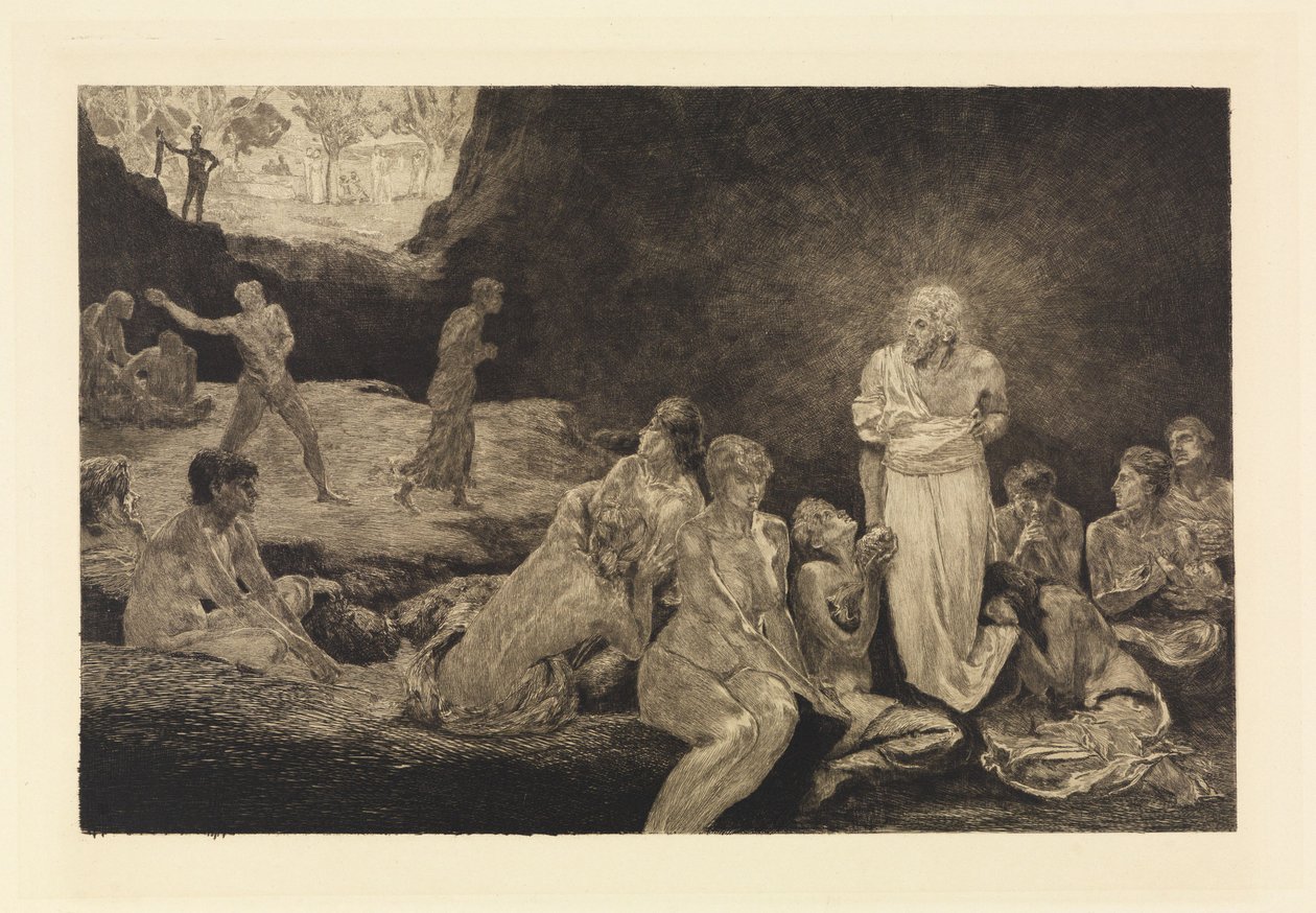 Cristo e as pecadoras (Uma vida, opus VIII, prancha 13) de Max Klinger