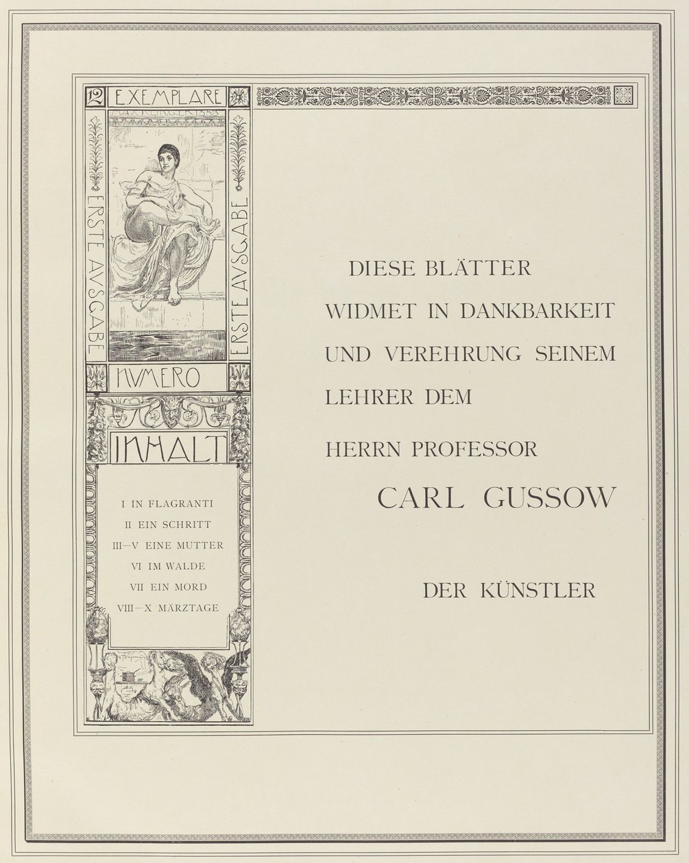 Dedicação de Max Klinger