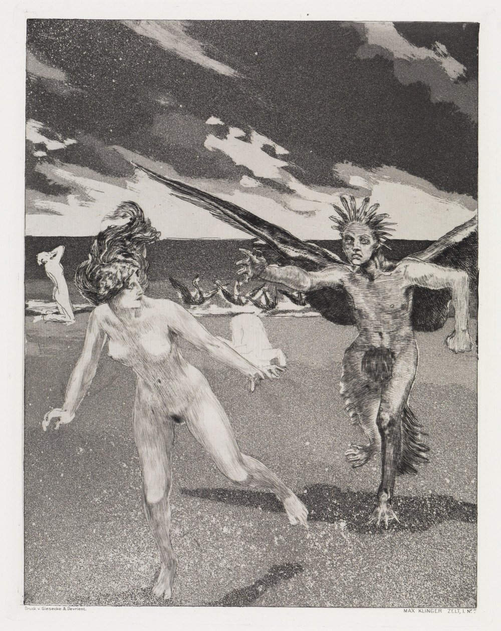 O príncipe cisne (Tenda, opus XIV, parte 1, n.º 7) de Max Klinger