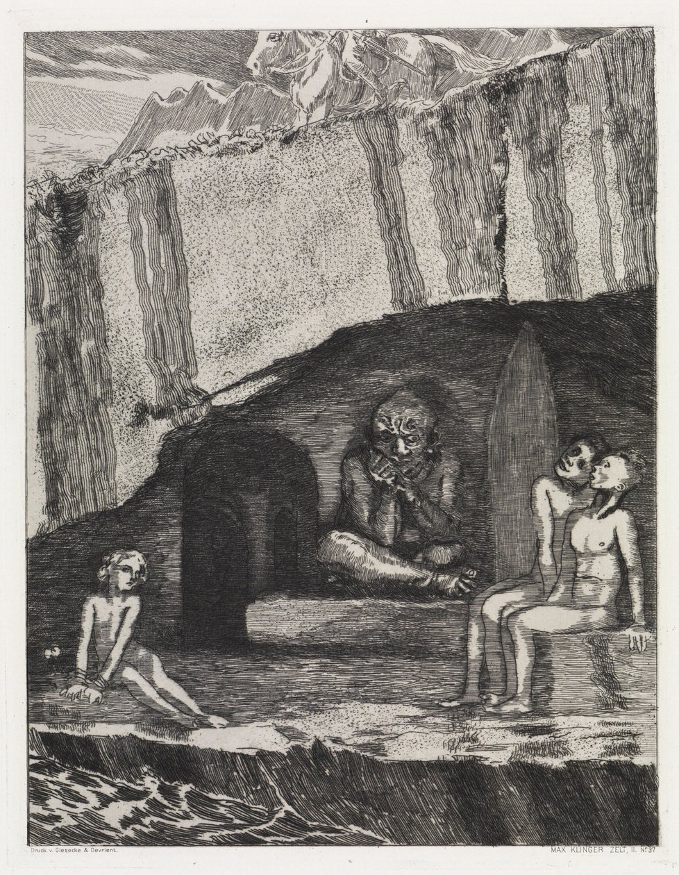 A Caverna (Tenda, Opus XIV, 2.ª Parte, n.º 37) de Max Klinger