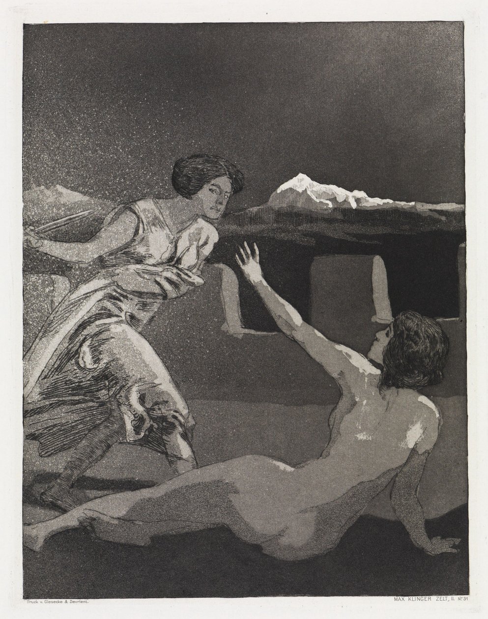Ameaça (Tenda, Opus XIV, 2.ª Parte, n.º 31) de Max Klinger