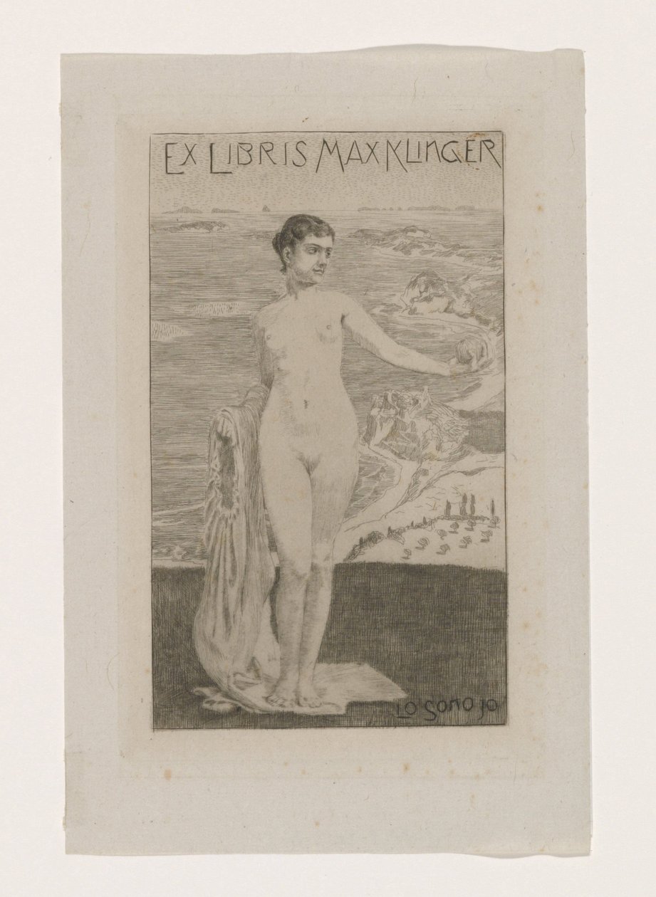 Ex-libris de Max Klinger Lo sono io (título no objeto) de Max Klinger