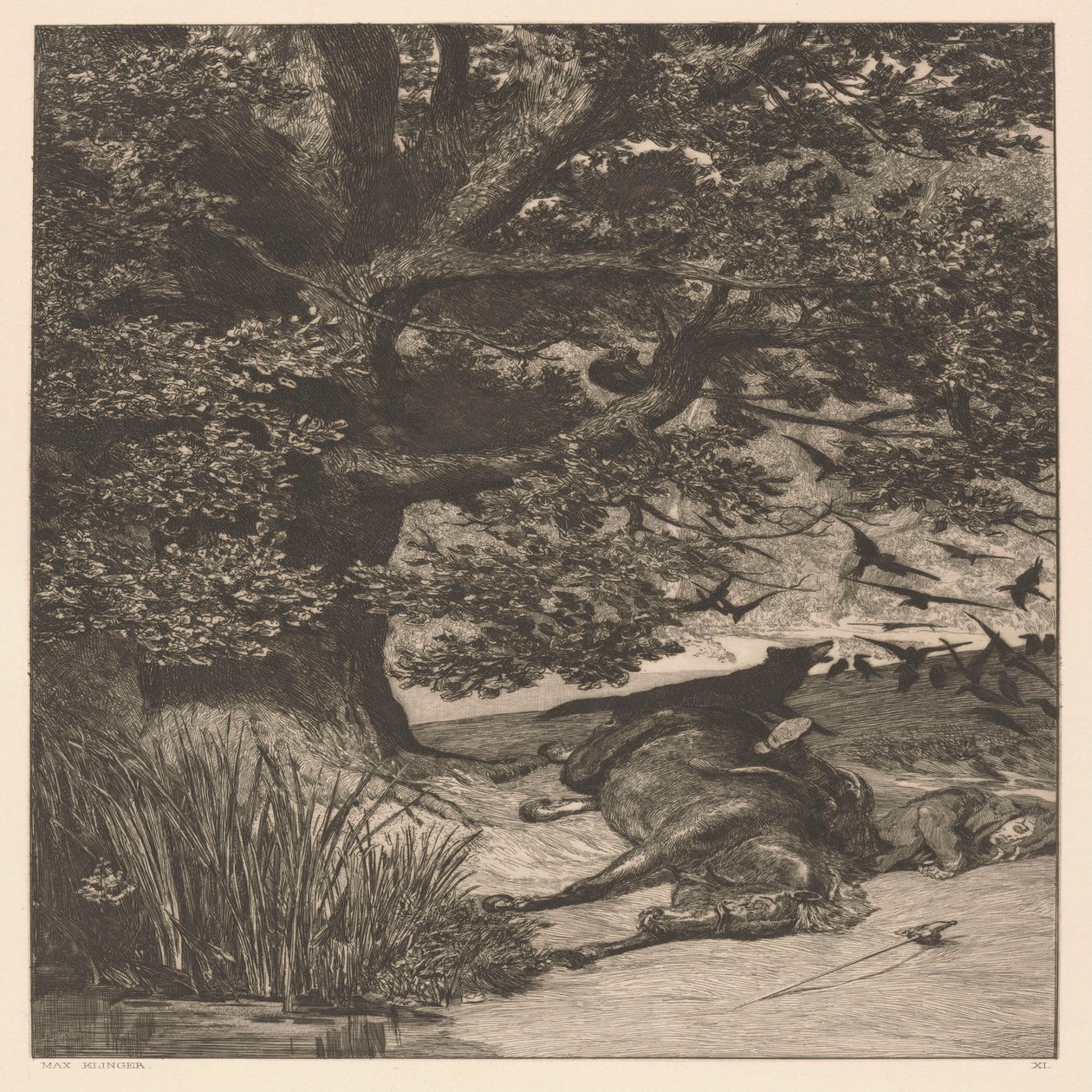 Cavaleiro caído de Max Klinger