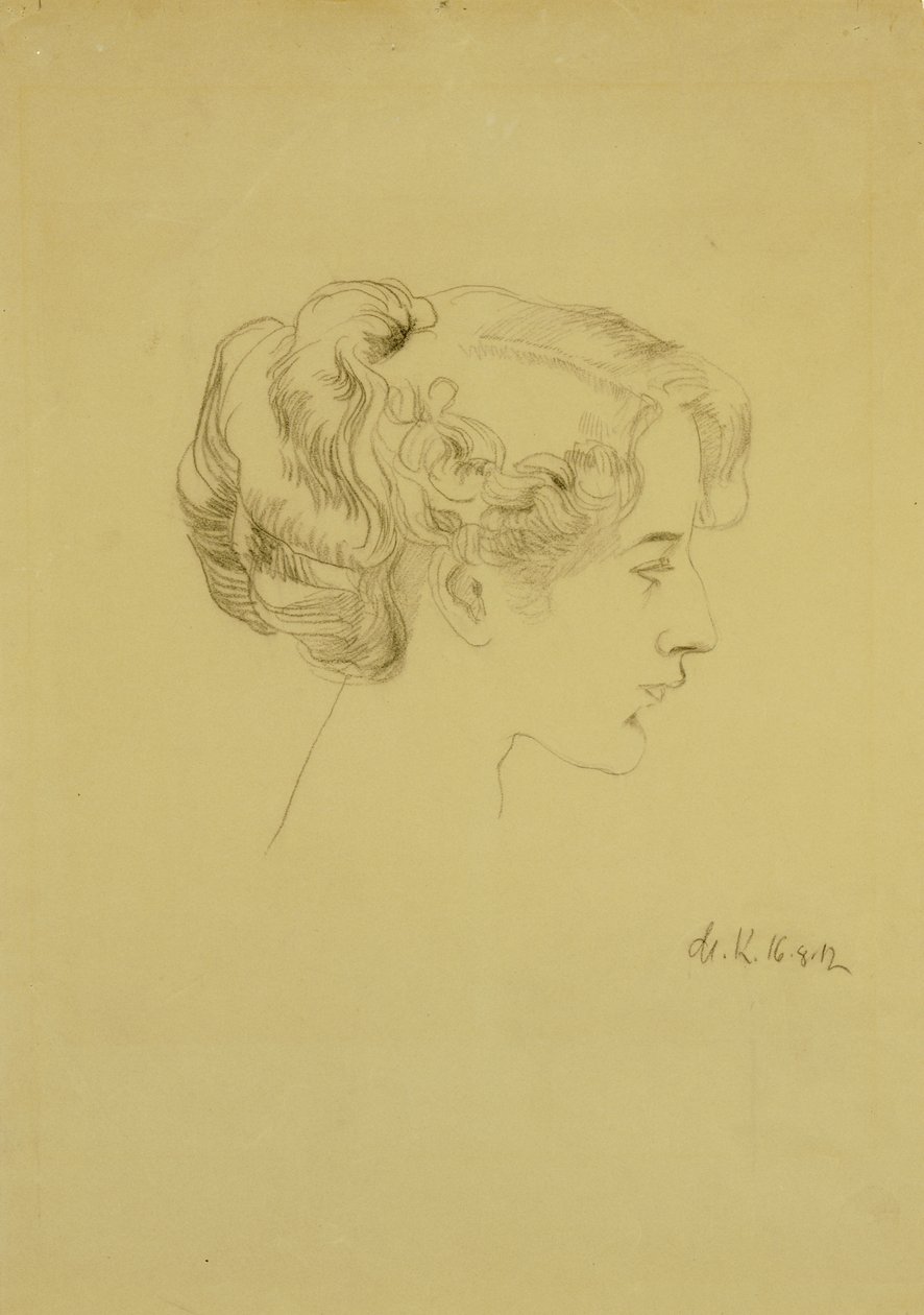 Cabeça de uma mulher de perfil de Max Klinger