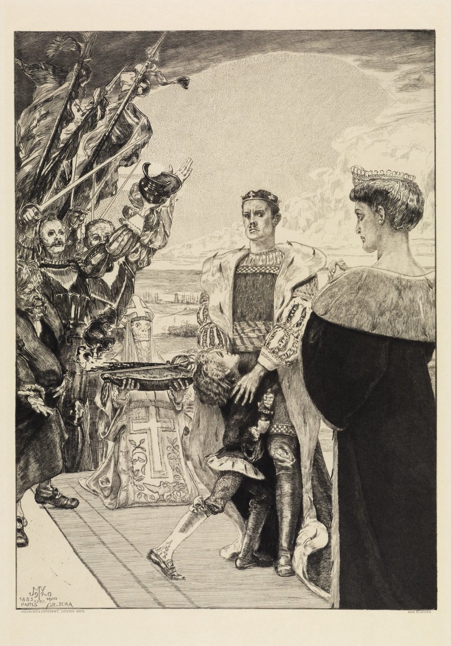Governante (Sobre a morte, segunda parte, opus XI, prancha 2) de Max Klinger