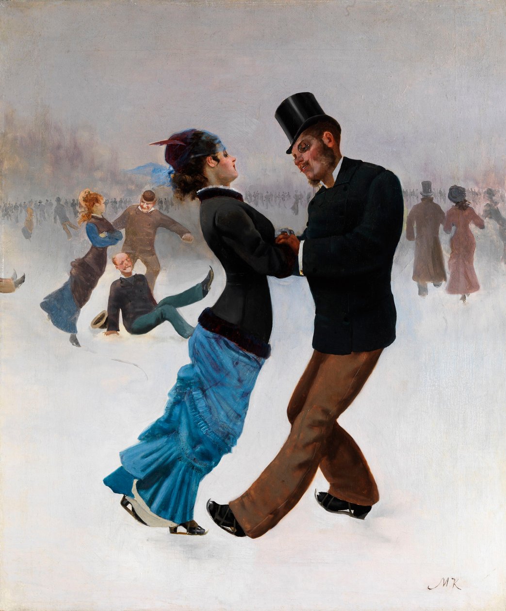 Patinadores no gelo, c. 1920 de Max Klinger