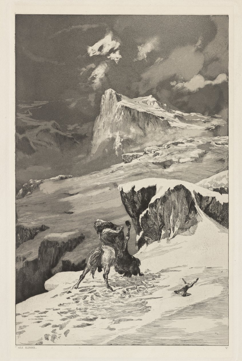 Intermezzi, Opus IV, Bl. 5: Lutando contra os centauros de Max Klinger