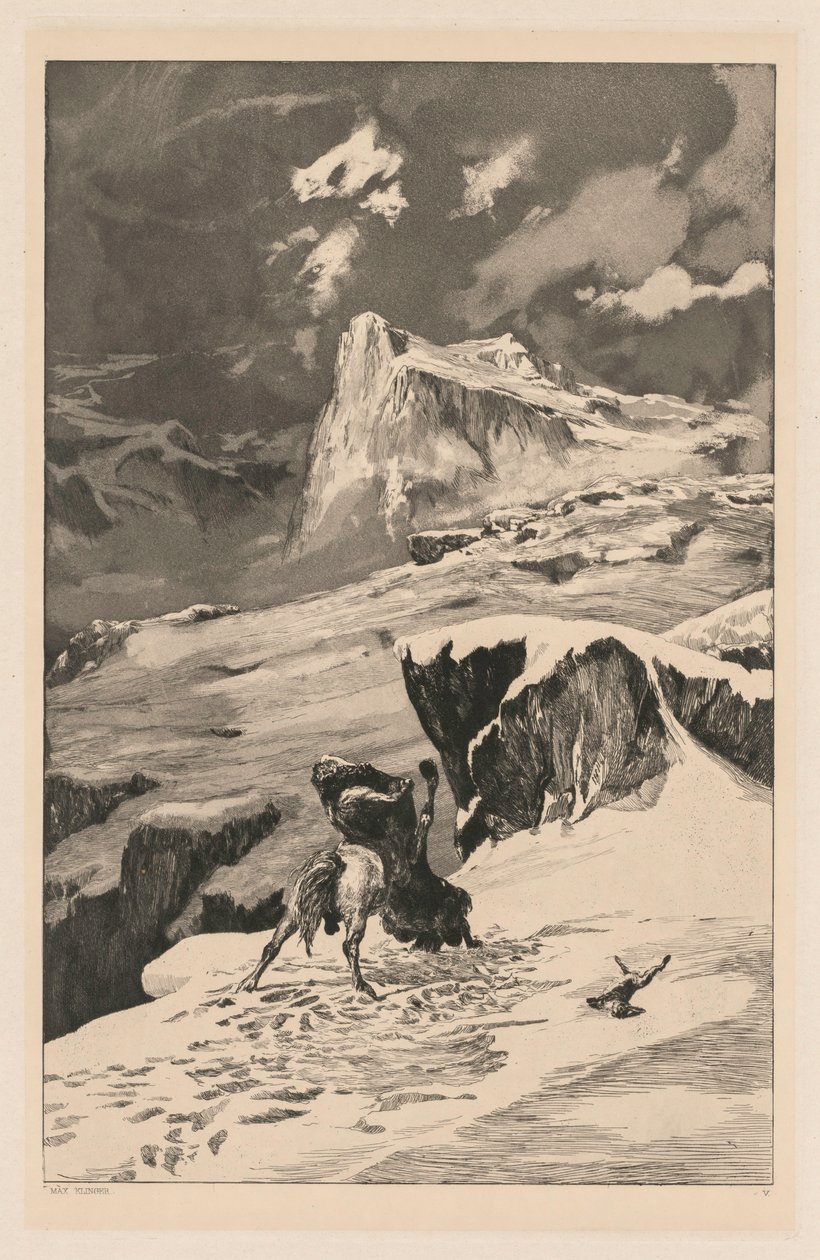 Intermezzo: Batalhando Centauros Opus IV, 4, 1881. de Max Klinger