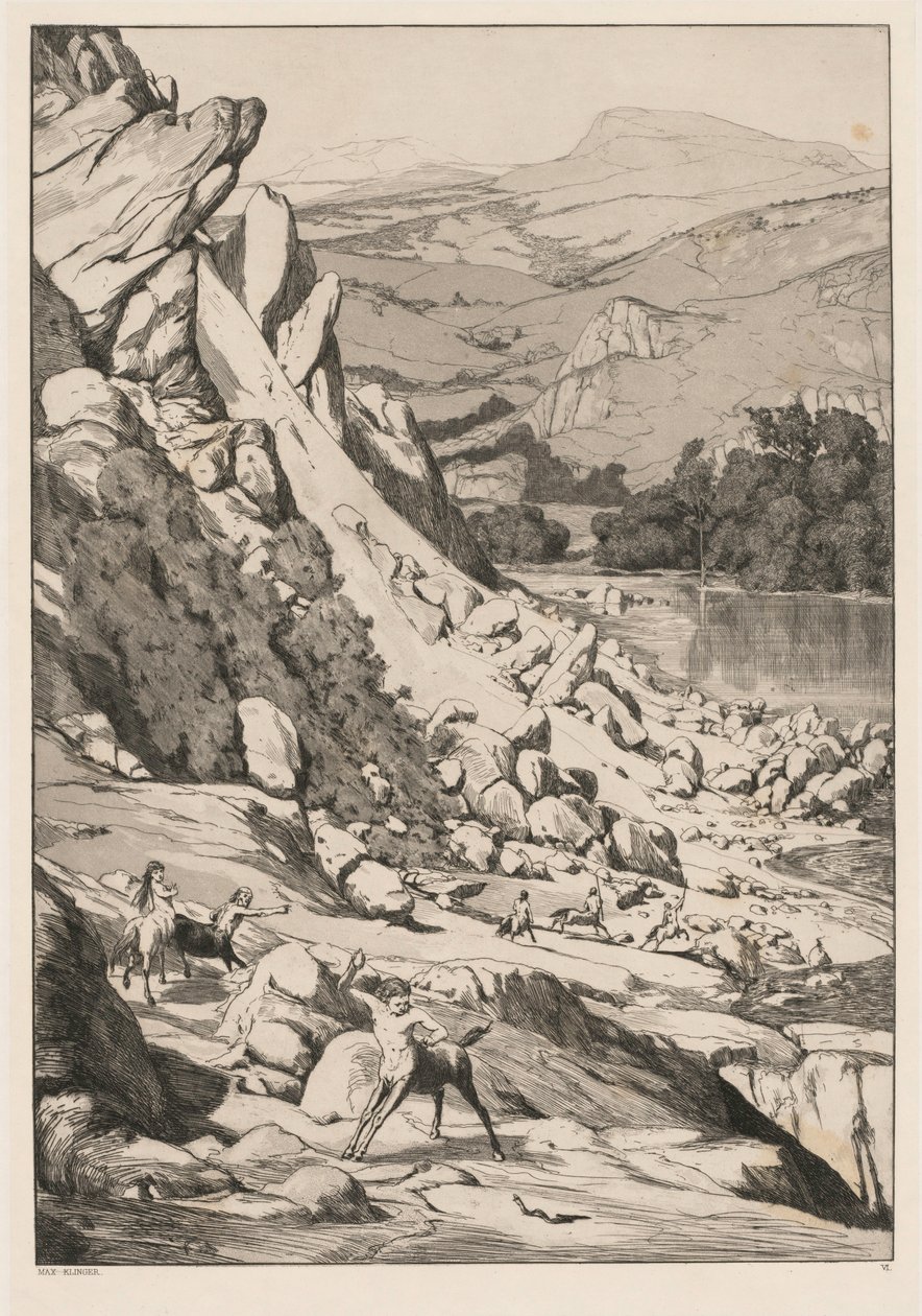 Deslizamento de terra Opus IV, 6, 1881. de Max Klinger