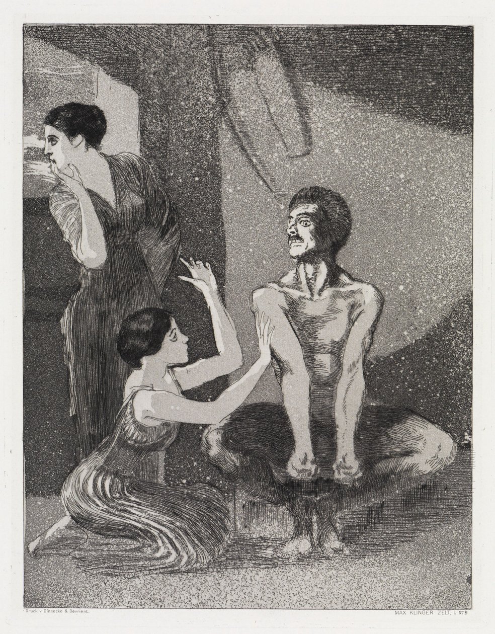 A Rapariga e o Arqueiro (Tenda, Opus XIV, 1.ª Parte, n.º 9) de Max Klinger
