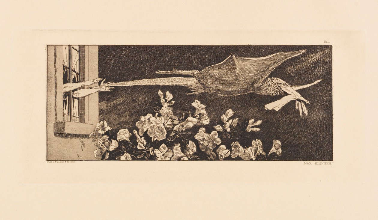 Opus VI, da Paráfrase sobre a descoberta de uma luva, 1881. de Max Klinger