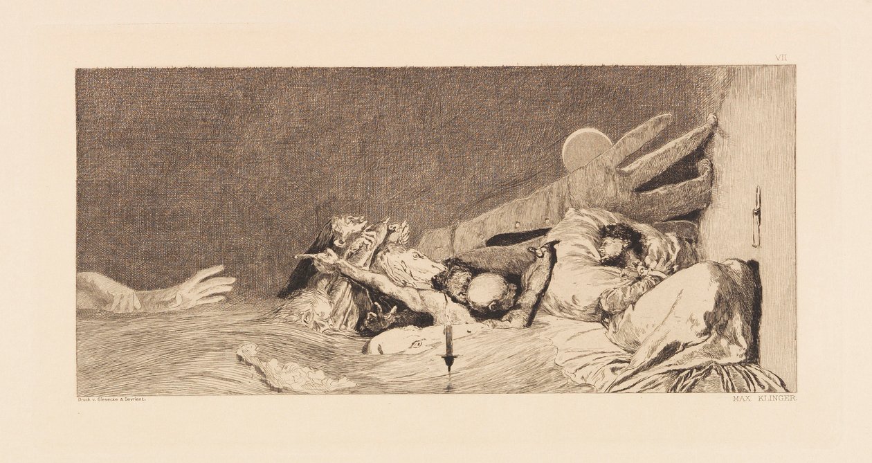 Opus VI, da Paráfrase sobre a descoberta de uma luva, 1881. de Max Klinger