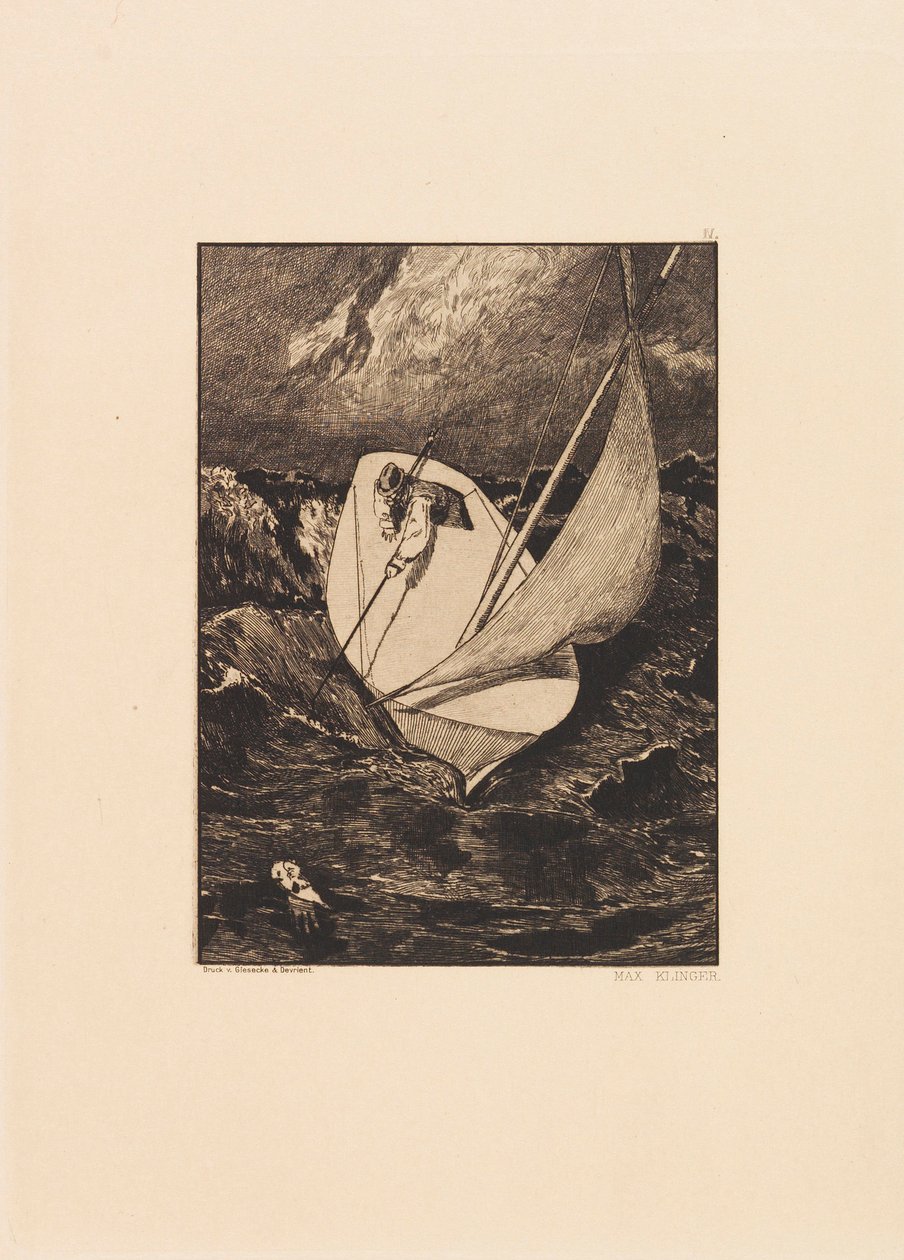 Opus VI, da Paráfrase sobre a descoberta de uma luva, 1881. de Max Klinger