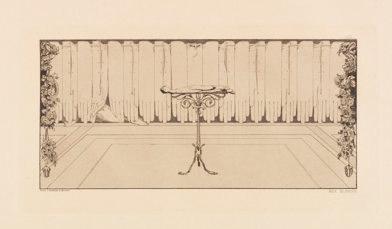 Opus VI, da Paráfrase sobre a descoberta de uma luva, 1881. de Max Klinger