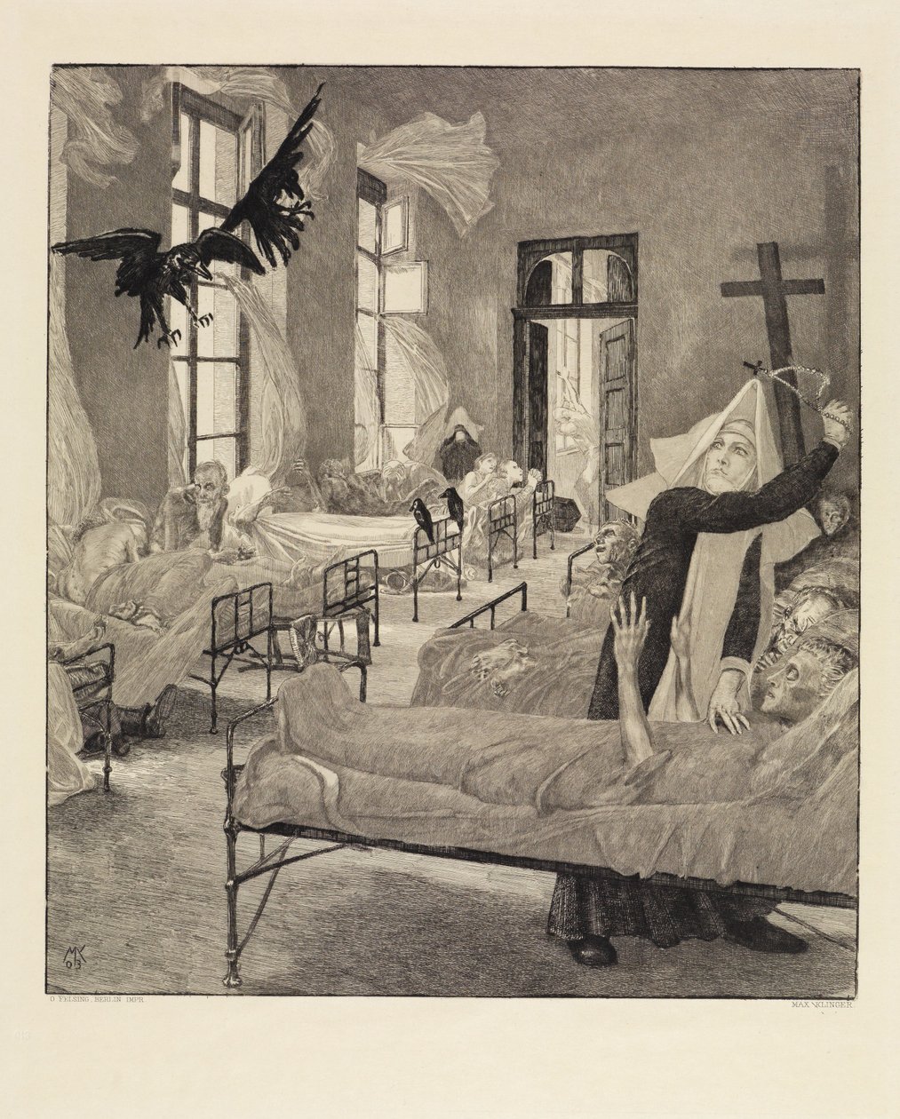Peste (Sobre a morte, segunda parte, opus XI, prancha 6) de Max Klinger