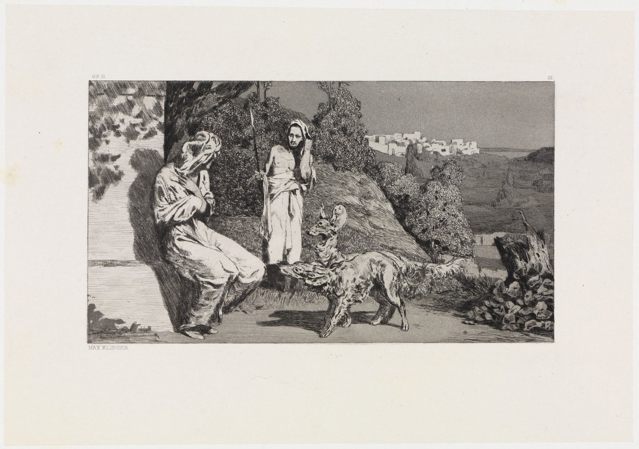 Píramo e Tisbe II (Salvações das Vítimas de Ovídio, Opus II, folha 3) de Max Klinger