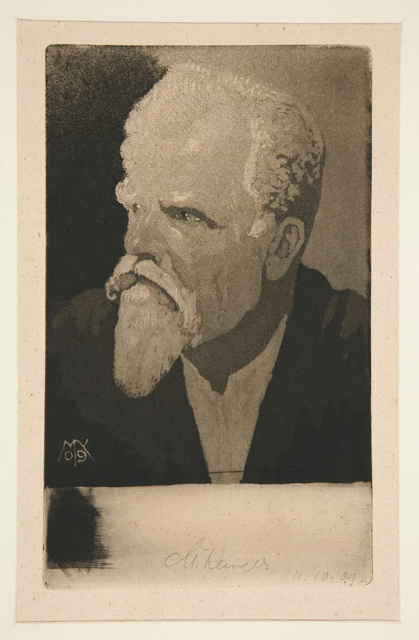 Auto-retrato com Charuto (Auto-retrato com Charuto) de Max Klinger