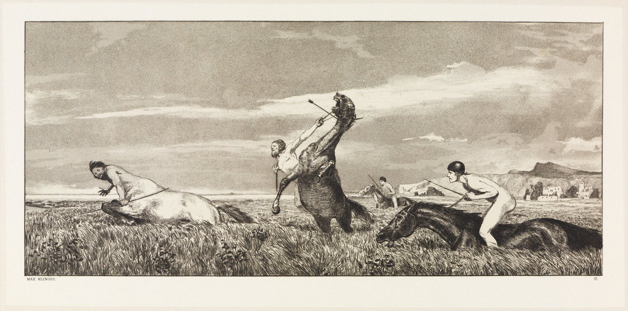 Centauro perseguido (Intermezzi, opus IV, folha 3) de Max Klinger