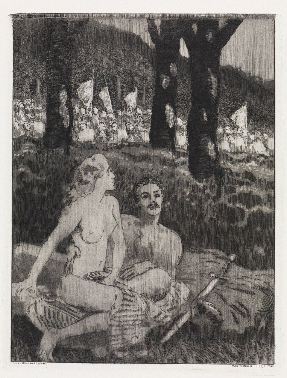 Noite na Floresta (Tenda, Opus XIV, 2.ª Parte, n.º 42) de Max Klinger
