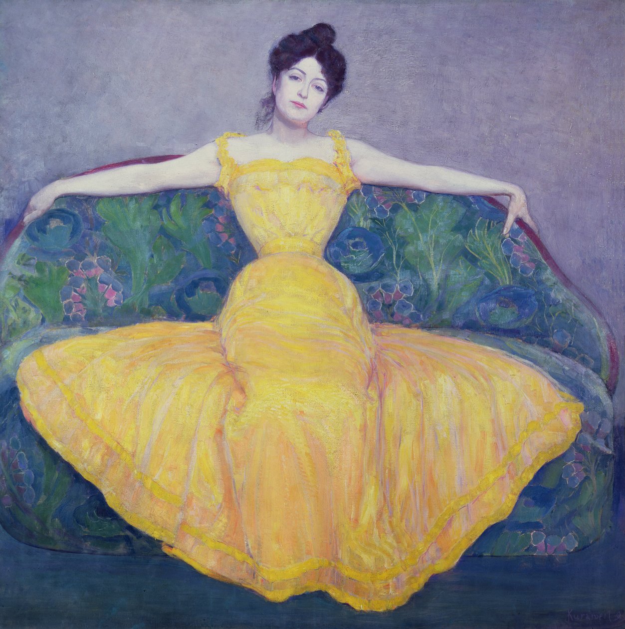 Senhora de vestido amarelo de Max Kurzweil