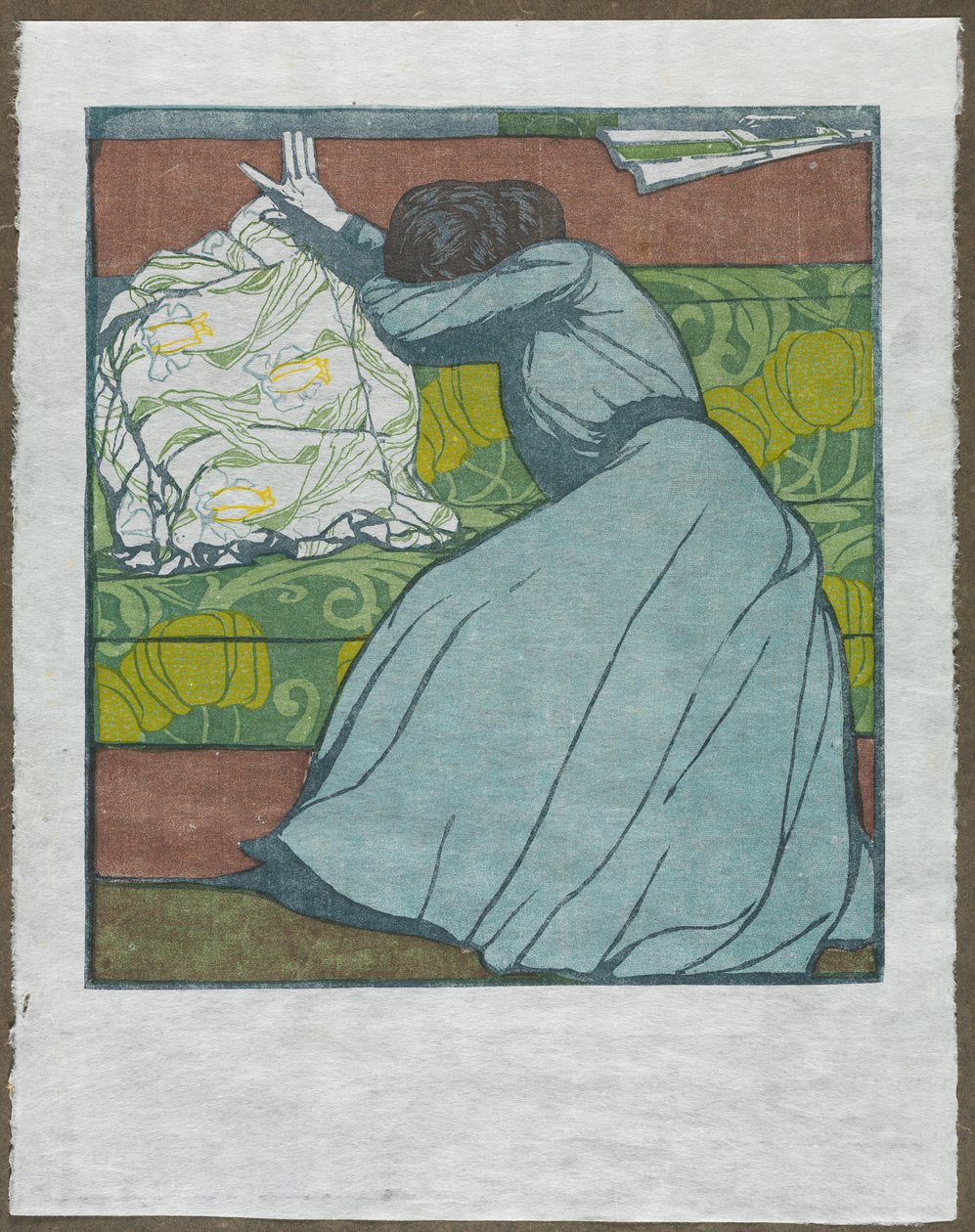 A almofada Martha Kurzweil assentada em um divã, 1903. de Max Kurzweil