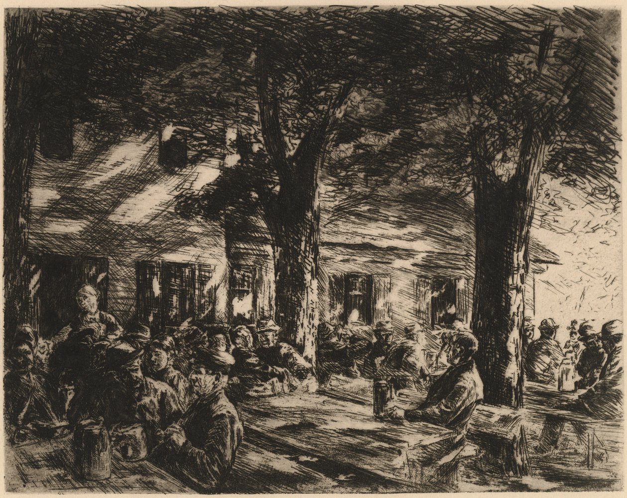Um jardim da taverna em Rosenheim de Max Liebermann