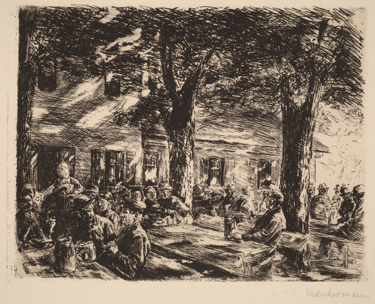 Um jardim de taberna em Rosenheim de Max Liebermann