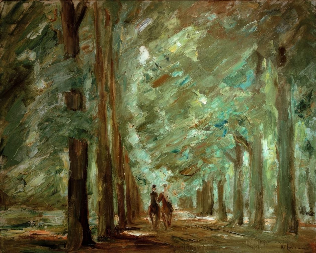 Avenida em Sacrow com dois cavaleiros de Max Liebermann