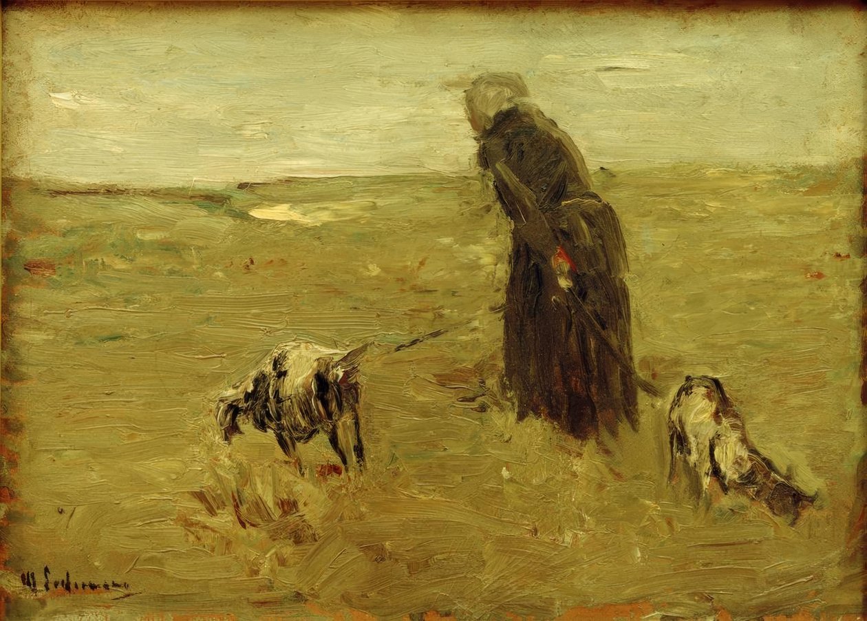 Velha com cabras de Max Liebermann