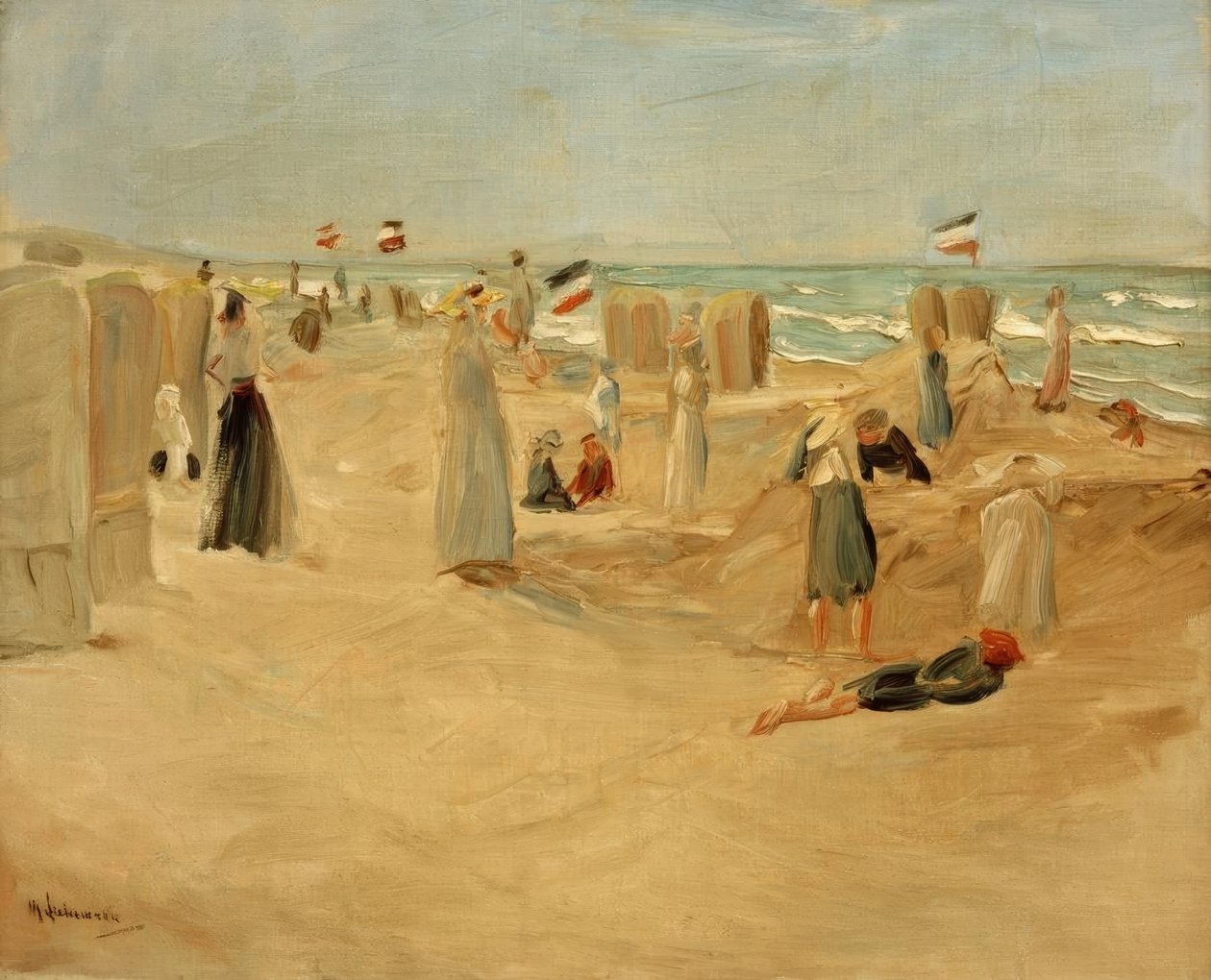 Na praia de Noordwijk de Max Liebermann