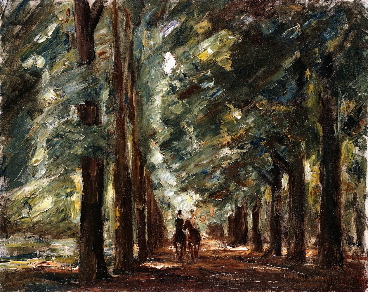 Avenida em Sakrow com Dois Cavaleiros; Beco em Sakrow com dois cavaleiros, c.1923 de Max Liebermann