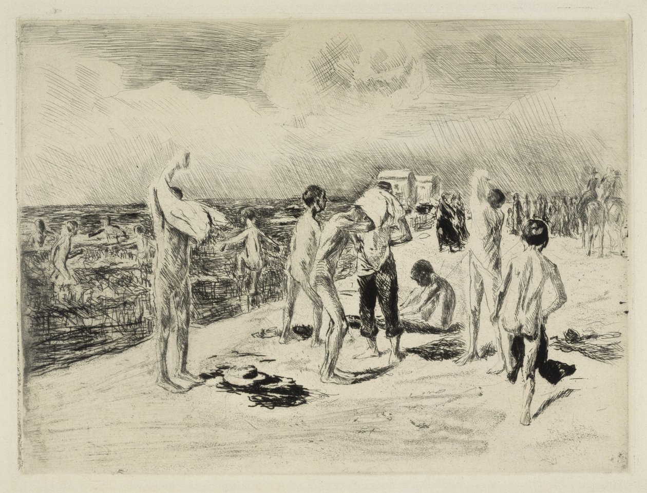 Rapazes a tomar banho de Max Liebermann