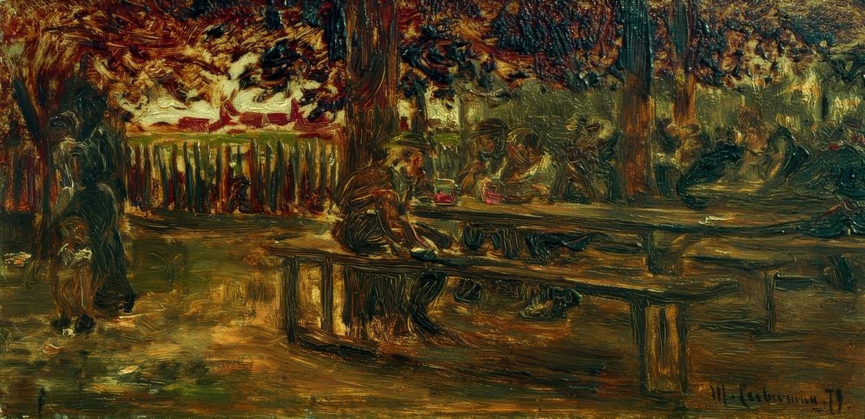 Jardim da cerveja em Etzenhausen de Max Liebermann