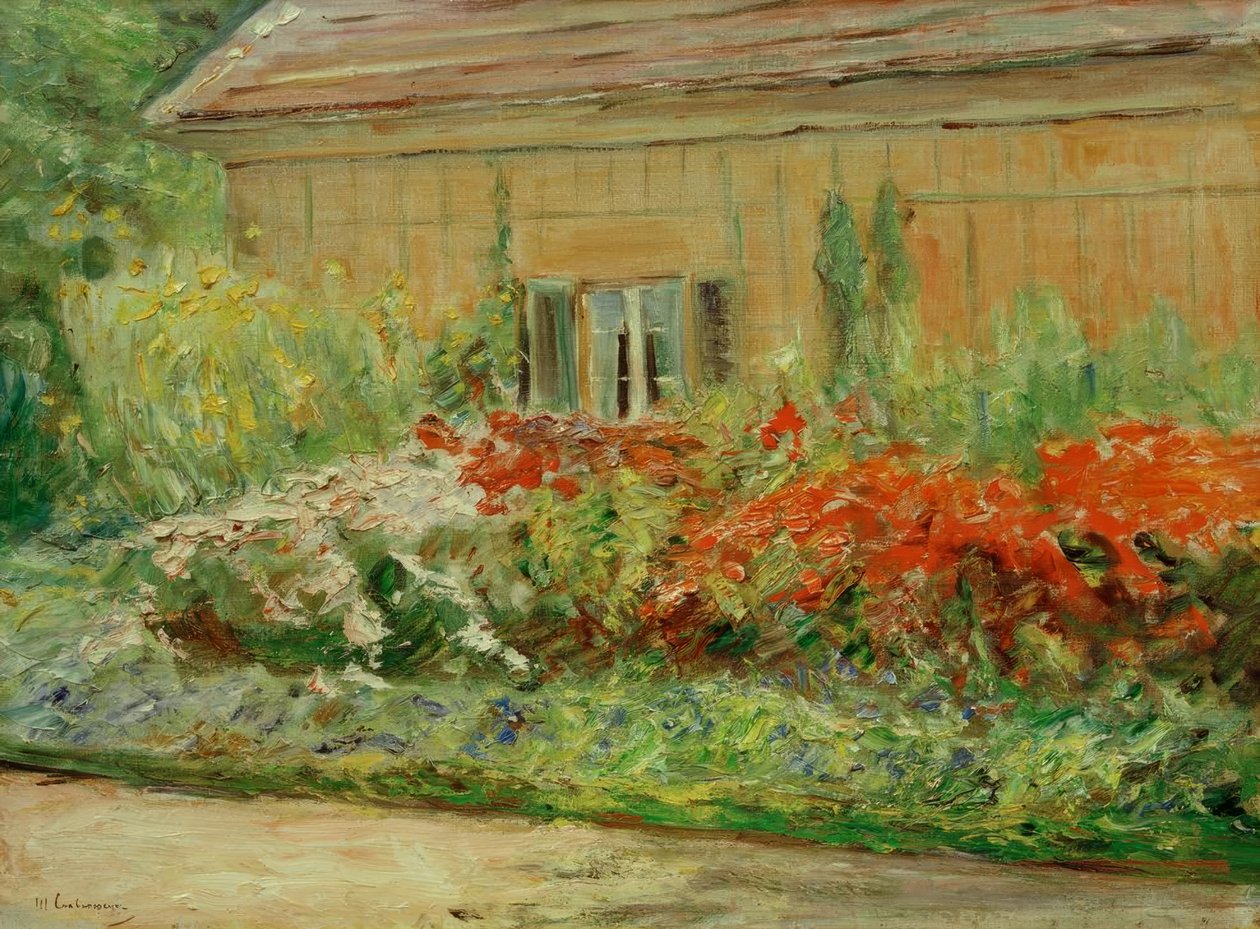 Plantas perenes de flores na casa de jardineiro ao norte de Max Liebermann