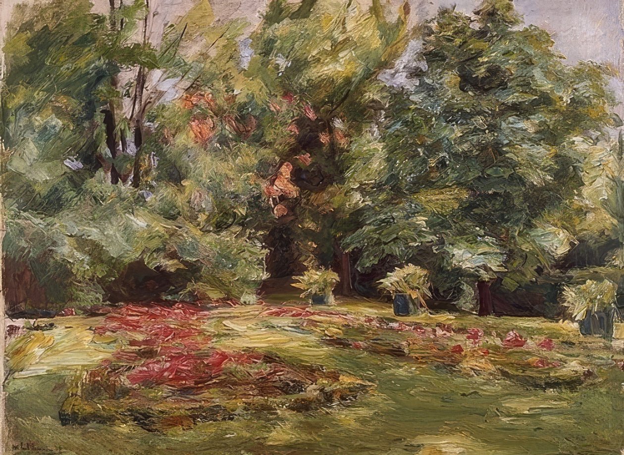 Terraço de flores no jardim Wannsee. 1924 de Max Liebermann