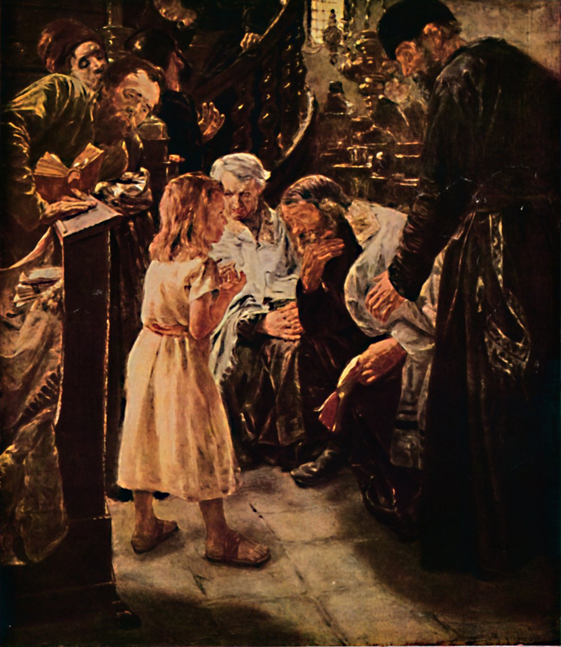 Cristo no templo, 1879, 1914. de Max Liebermann
