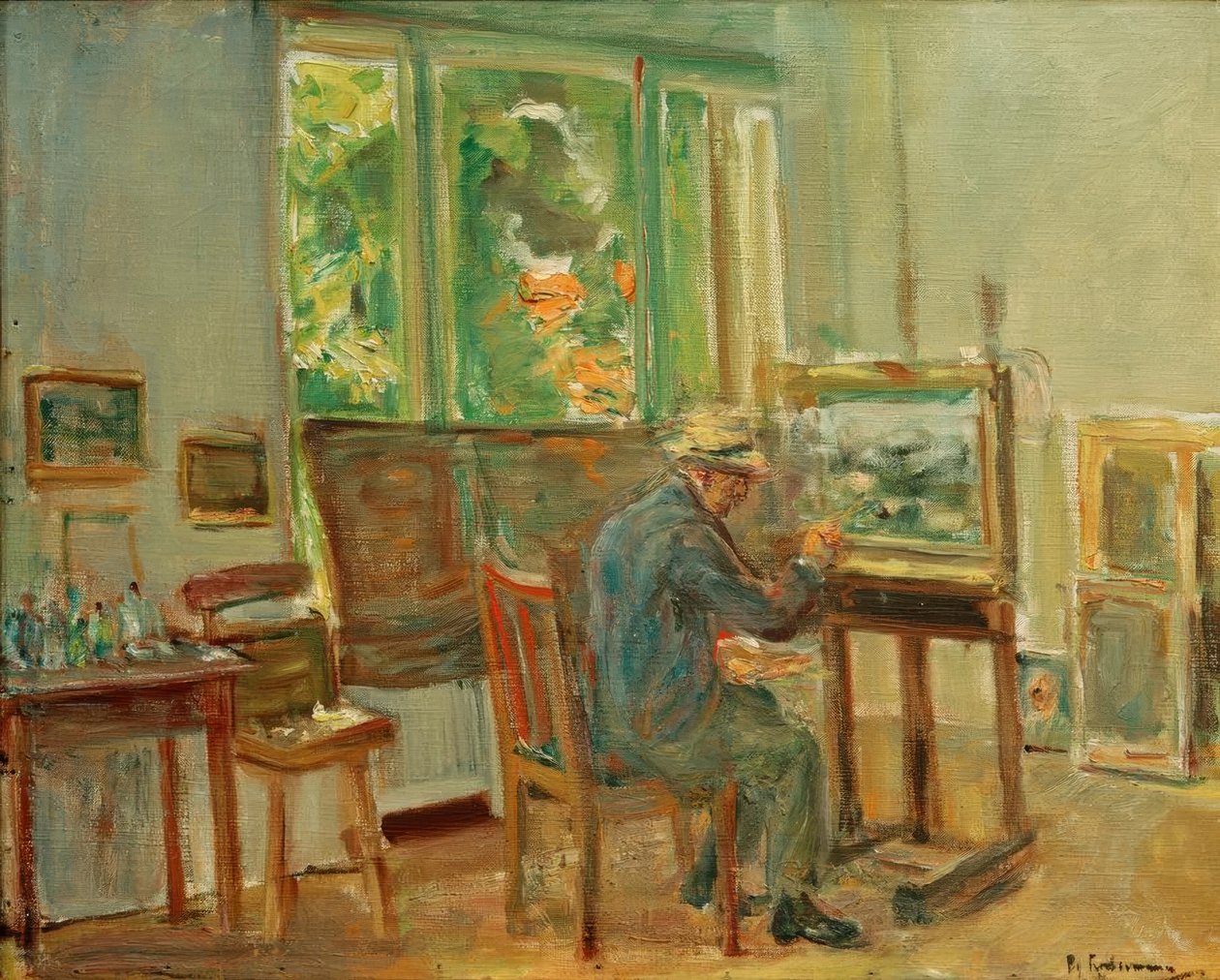 O artista em seu estúdio em Wannsee de Max Liebermann