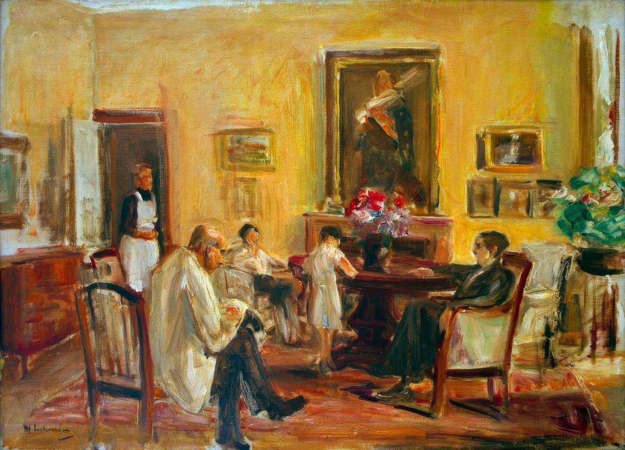 O artista e sua família em sua casa em Wannsee de Max Liebermann