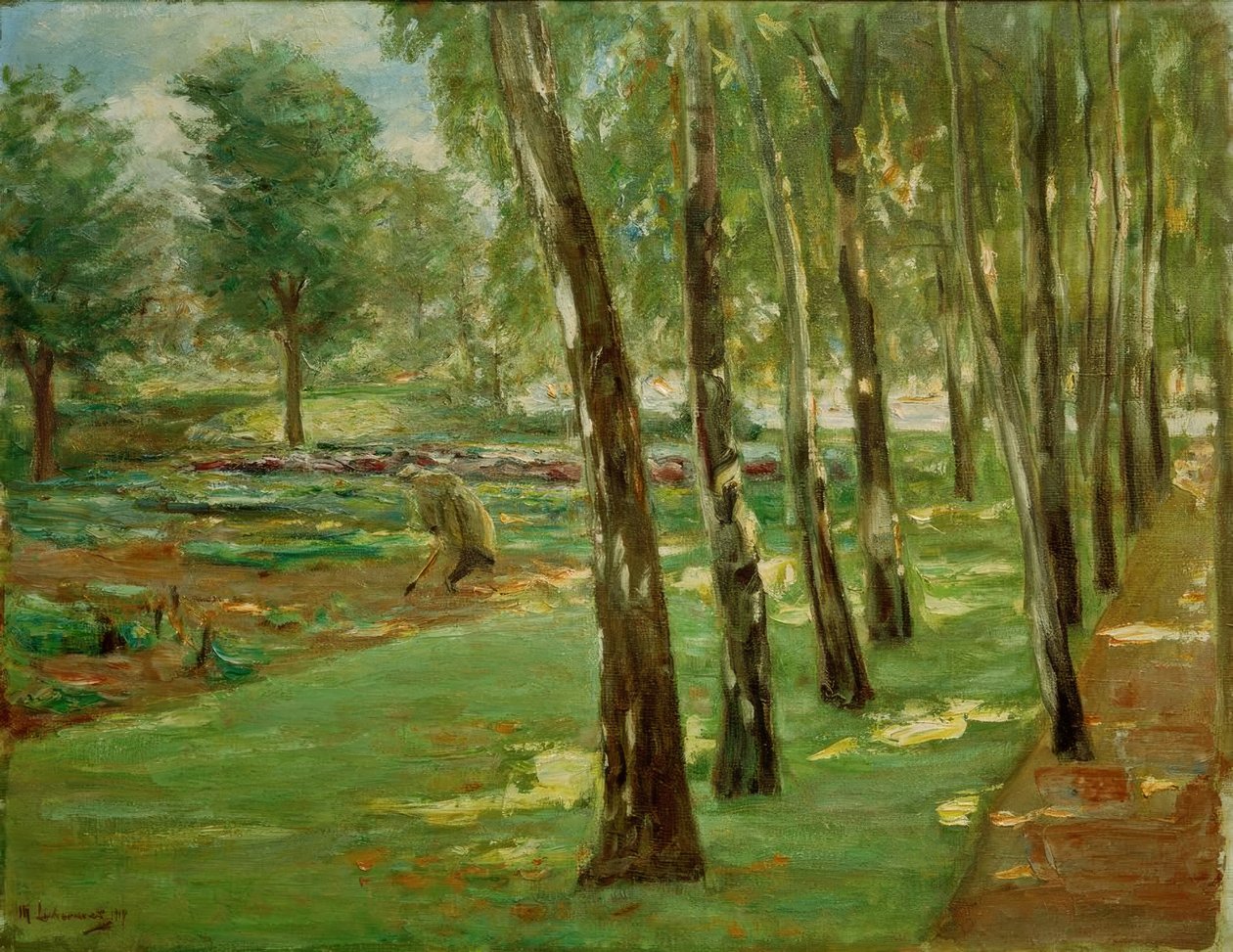 O beco de bétula no Wannseegarten - vista do Kohlfeld de Max Liebermann