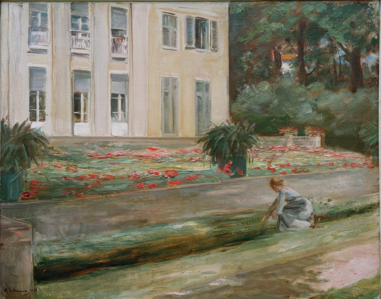 O terraço de flores no Wannseegarten a noroeste de Max Liebermann