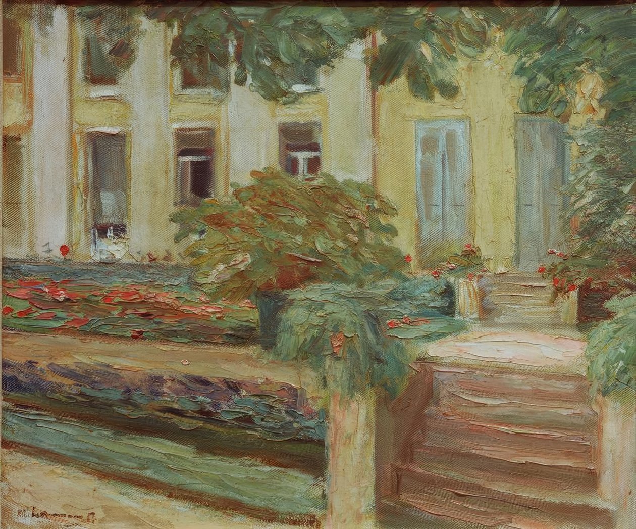 O terraço de flores no Wannseegarten a sudoeste de Max Liebermann