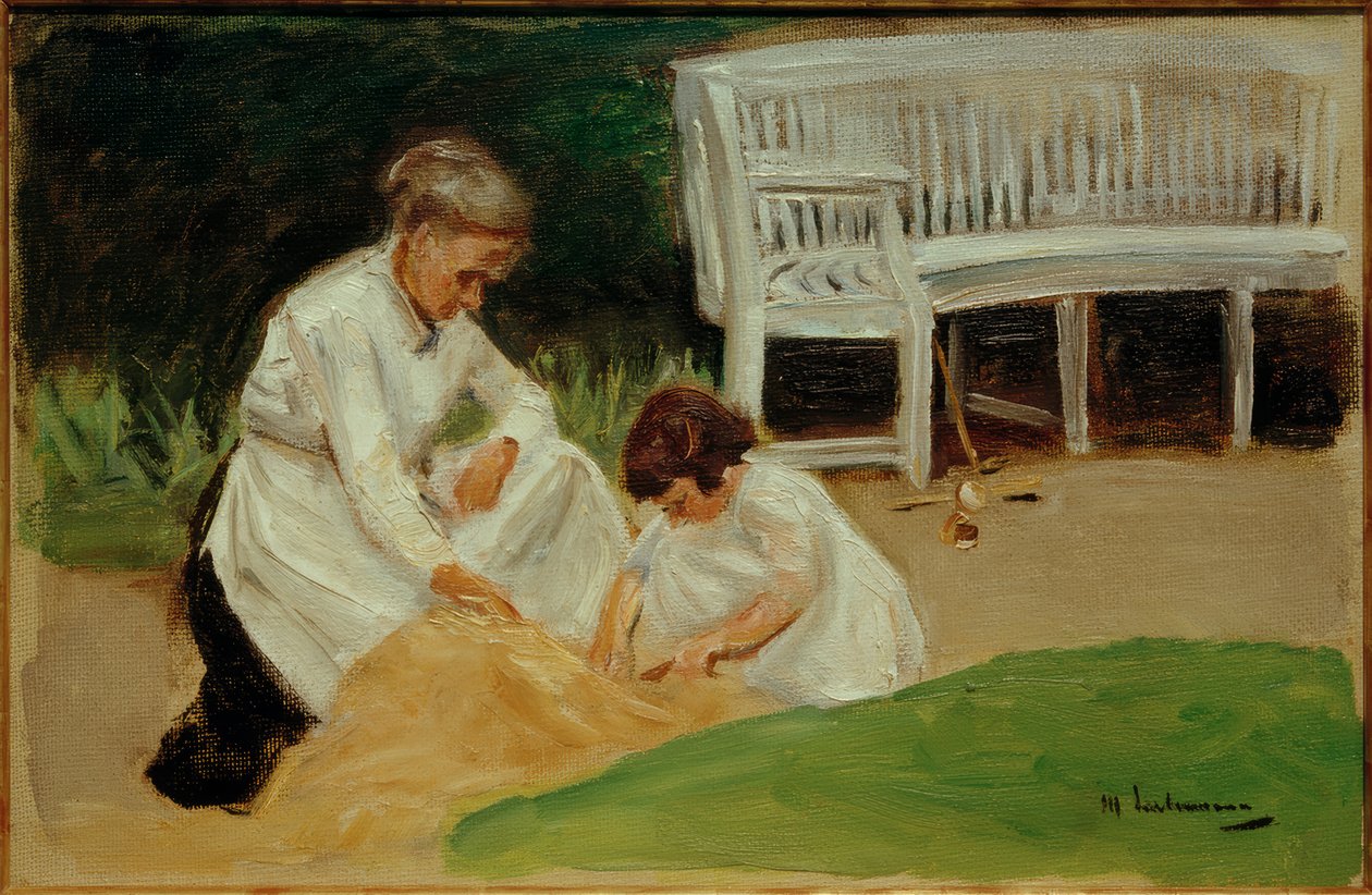 A neta com a babá em jogo de Max Liebermann